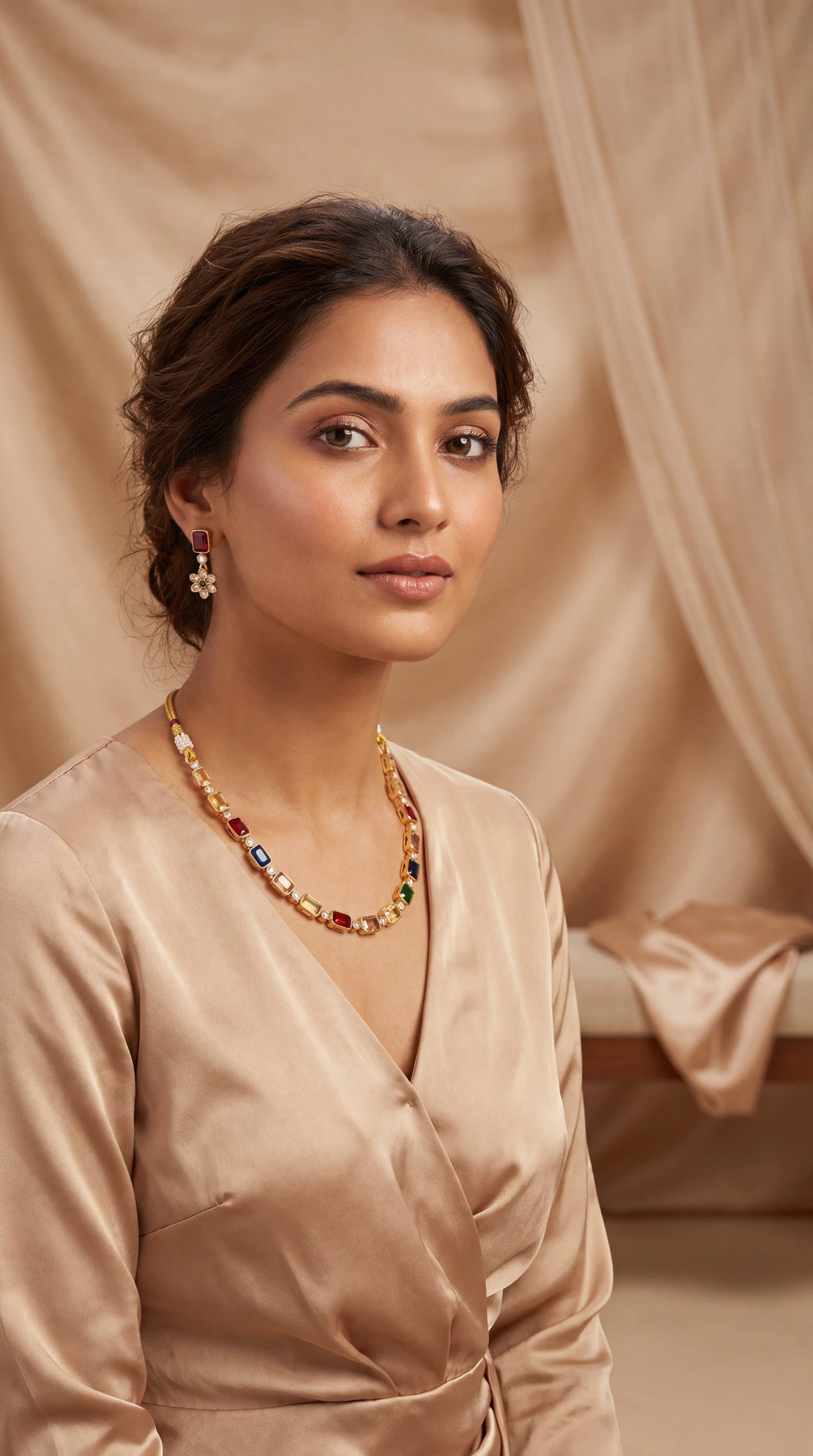 Multicolour crystal Necklace set